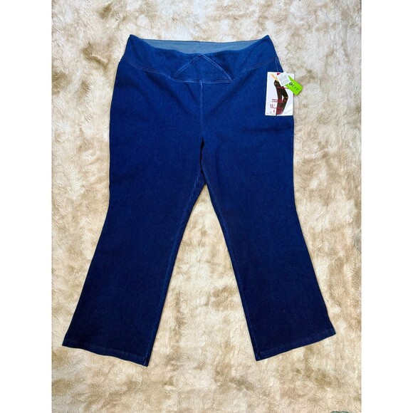 Women with Control Crop Pants Tummy Control Bue Jeans. NWT. Size US 22WP - Picture 1 of 14